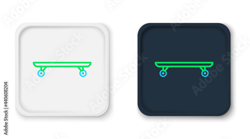 Line Longboard or skateboard cruiser icon isolated on white background. Extreme sport. Sport equipment. Colorful outline concept. Vector