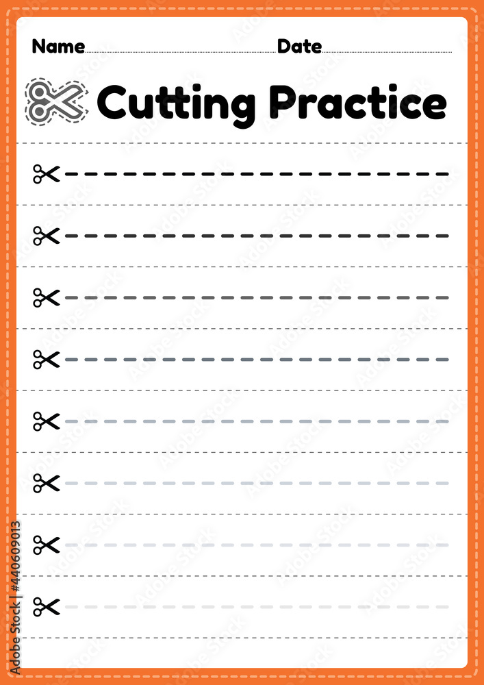 Paper cutting activities for kindergarten kids to cut the paper with scissors to improve motor skills, coordination and develop small muscles for preschool children in a printable illustration page. Paper cutting activities for kindergarten kids to cut the paper with scissors to improve motor skills, coordination and develop small muscles for preschool children in a printable illustration page.