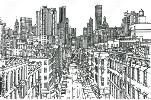 New York architectural sketch