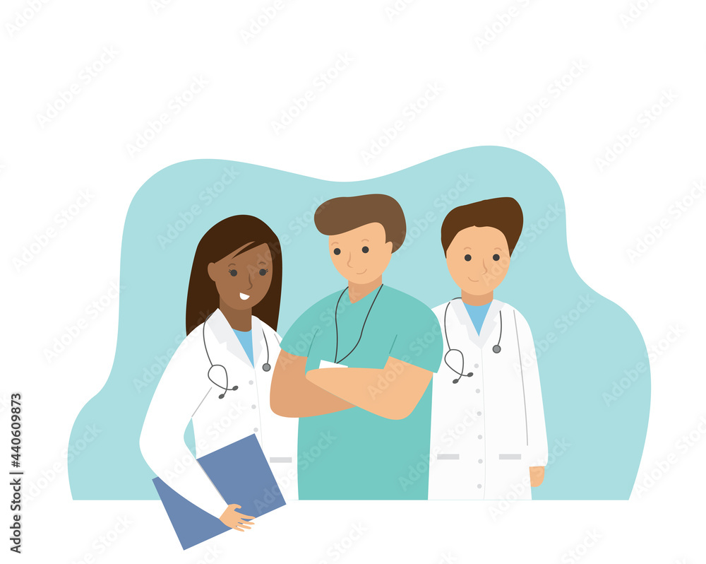 Illustration of doctors and nurses characters. Medical staff, doctors and nurses, group of medics. Illustration of doctors and nurses characters. Medical staff, doctors and nurses, group of medics.