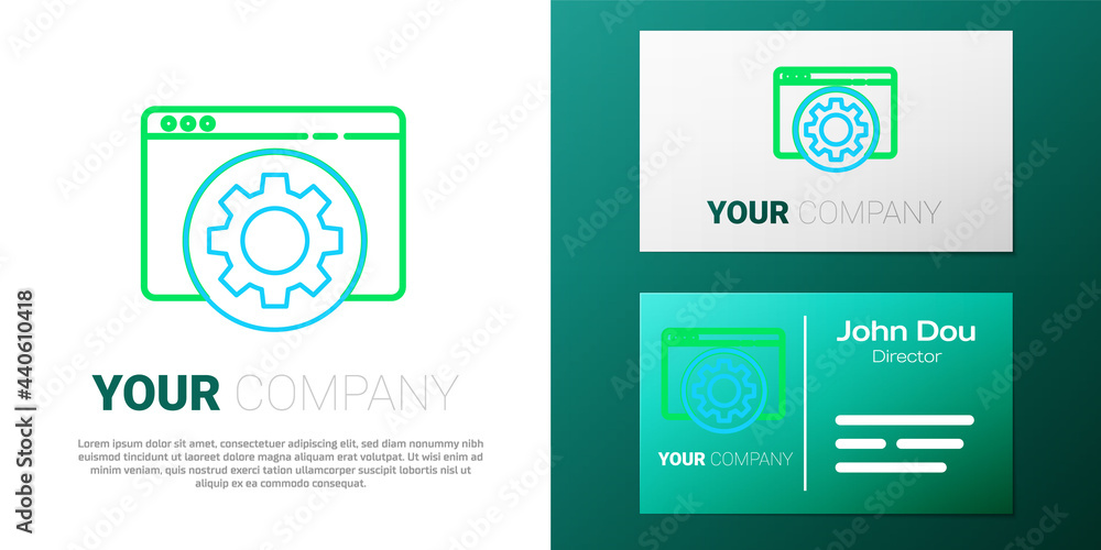 Line Browser setting icon isolated on white background. Adjusting, service, maintenance, repair, fixing. Colorful outline concept. Vector Line Browser setting icon isolated on white background. Adjusting, service, maintenance, repair, fixing. Colorful outline concept. Vector