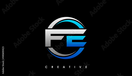 FE Letter Initial Logo Design Template Vector Illustration photo