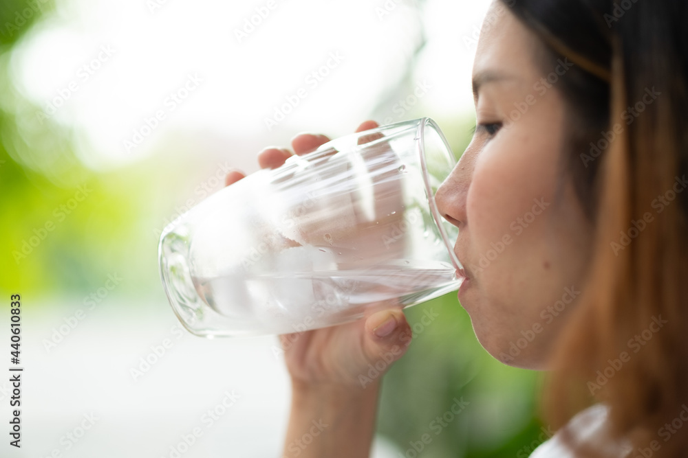 woman drinking fresh water, healthcare concept woman drinking fresh water, healthcare concept