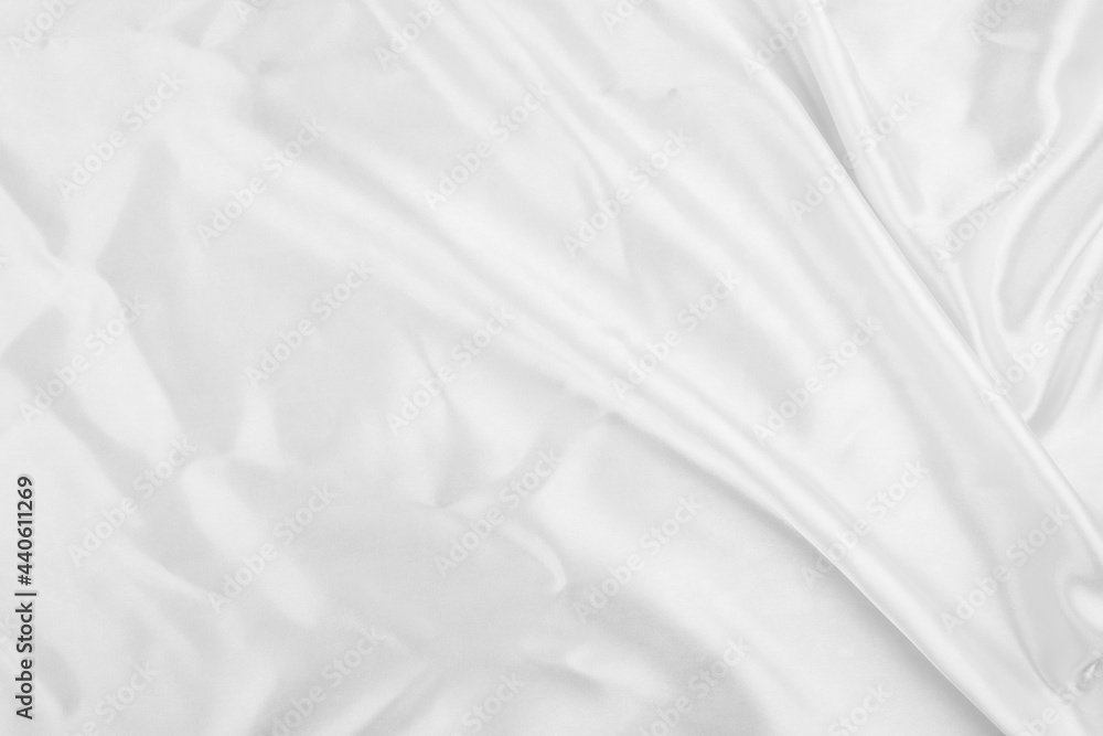 White cloth background abstract with soft waves, closeup texture of cloth