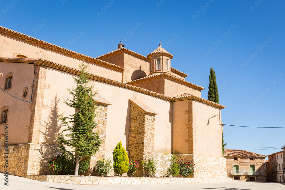 church of Saint John Baptist in Valdehorna, province of Zaragoza, Aragon, Spain