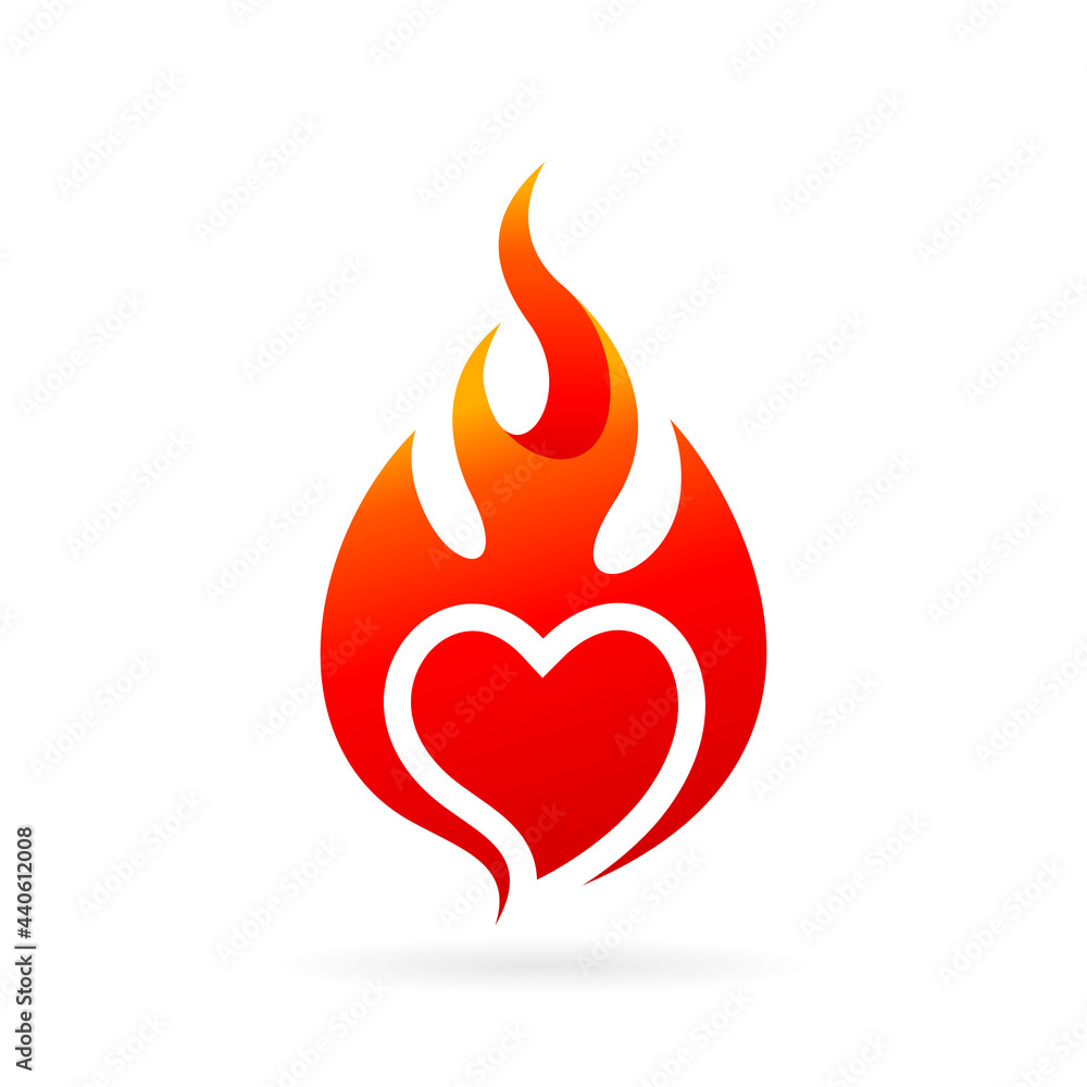 fire logo design with love concept fire logo design with love concept