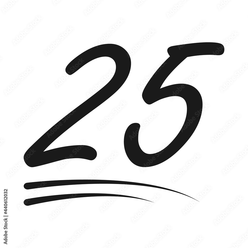 Congratulation number lettering, 25 celebrate follower icon, web online post vector illustration Congratulation number lettering, 25 celebrate follower icon, web online post vector illustration