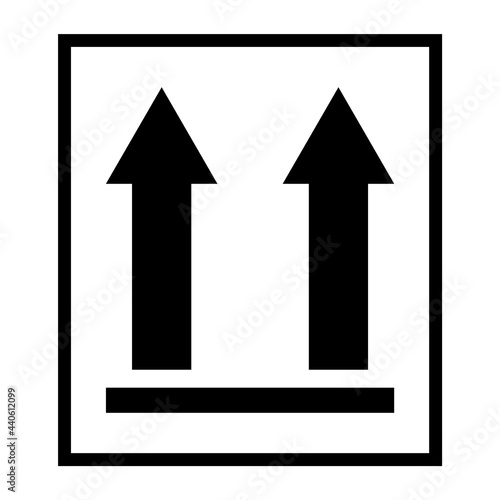 This side up flat icon isolated on white background. Package symbol, label vector illustration. Delivery transportation