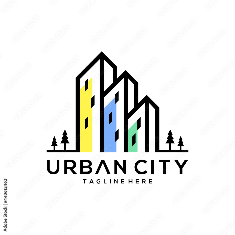 urban city vector logo design