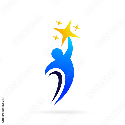 kids star vector logo design