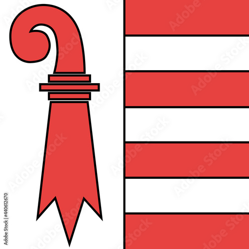 Flag of Jura canton of Switzerland. Vector illustration. photo