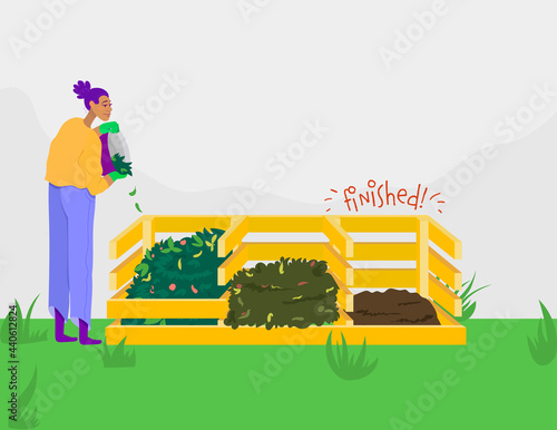 Women composting. Waste Management