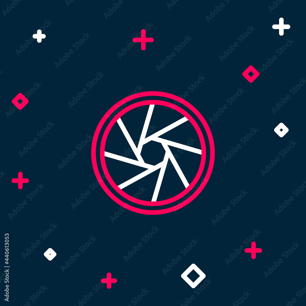 Line Camera shutter icon isolated on blue background. Colorful outline concept. Vector Line Camera shutter icon isolated on blue background. Colorful outline concept. Vector
