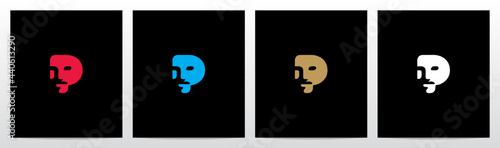 Human Face On Letter Logo Design P