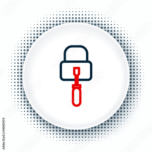 Line Lockpicks or lock picks for lock picking icon isolated on white background. Colorful outline concept. Vector