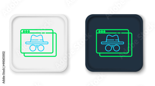 Line Browser incognito window icon isolated on white background. Colorful outline concept. Vector