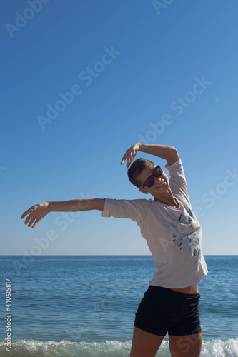 Woman flowing with summer vibes.