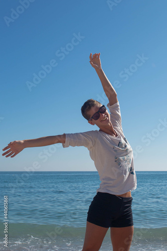 Woman flowing with summer vibes.