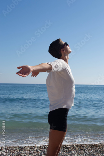 Woman flowing with summer vibes.