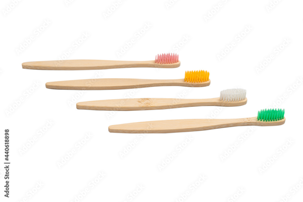 Bamboo toothbrush isolated on a white background. Bamboo toothbrush isolated on a white background.