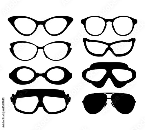 Glasses silhouette. Good use for symbol, logo, icon, sign, or any design you want. Easy to use it