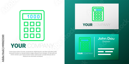 Line Calculator icon isolated on white background. Accounting symbol. Business calculations mathematics education and finance. Colorful outline concept. Vector