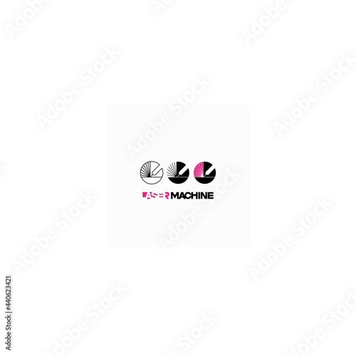 
The illustration consists of a laser cutting nozzle in the form of a symbol or logo. Laser cutting engraving.