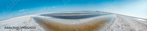 panorama of a salt lake in the vicinity of astrakhan