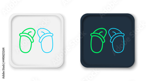 Line Flip flops icon isolated on white background. Beach slippers sign. Colorful outline concept. Vector