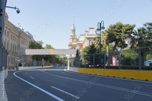 Empty streets of baku during Formula 1 race 2021