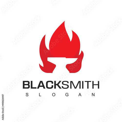 Blacksmith Logo Template Isolated On White Background