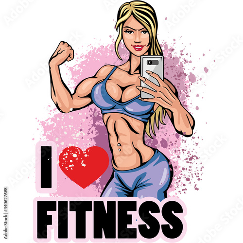 motivational t shirt design with sexy fitness girl