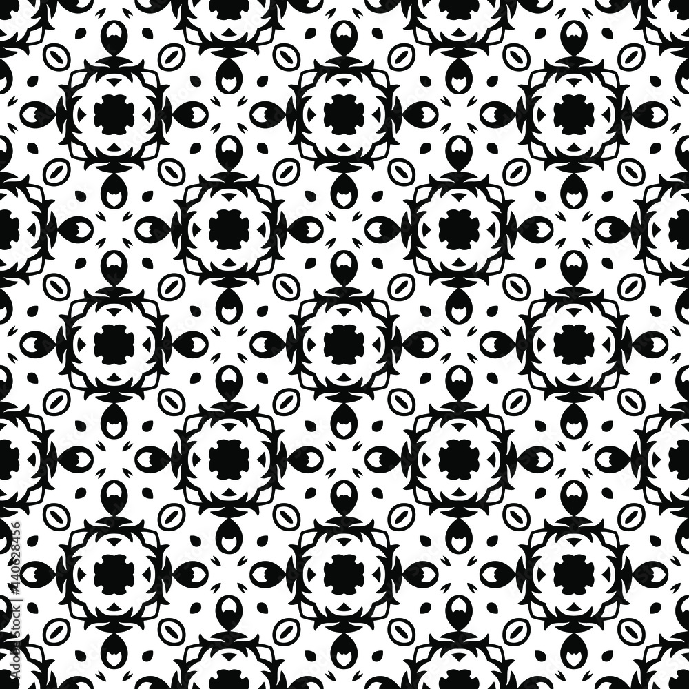 floral seamless pattern background. Geometric ornament for wallpapers and backgrounds. pattern with Black and white color. floral seamless pattern background. Geometric ornament for wallpapers and backgrounds. pattern with Black and white color.