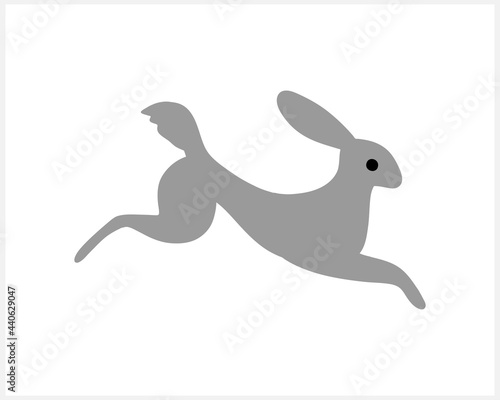 Doodle rabbit icon isolated on white. Vector stok illustration. EPS 10