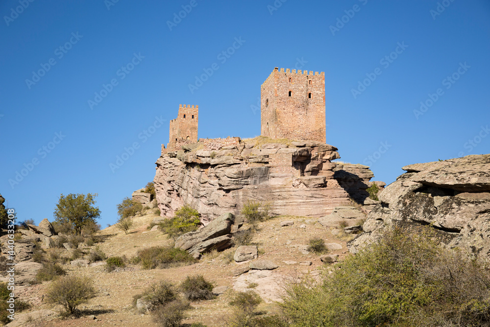 Medieval Castle of Zafra in Campillo de Duenas, Province of Guadalajara, Castile La Mancha, Spain