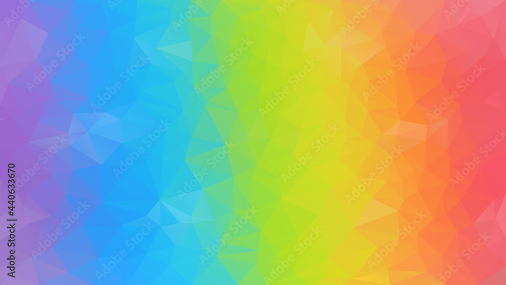 vector abstract irregular polygon background - triangle low poly pattern - full spectrum multi color rainbow - violet blue green yellow orange pink