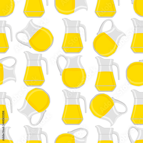 Illustration on theme big colored lemonade in glass jug