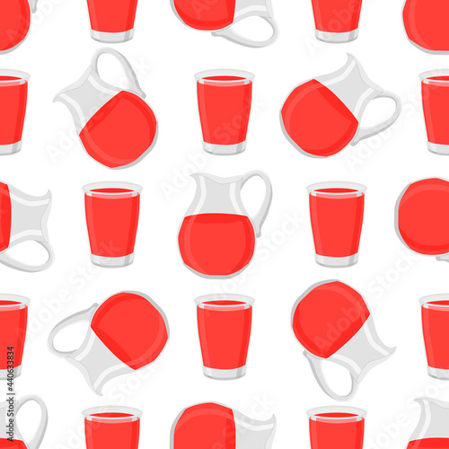 Illustration on theme colored lemonade in glass jug