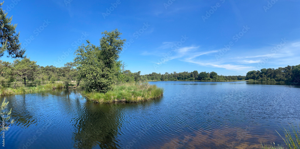 Panorama from lake Brandeveen in Drenthe