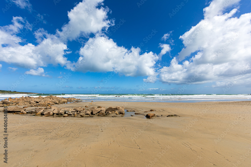 Beach of Plougasnou, Finistere, Brittany, France Beach of Plougasnou, Finistere, Brittany, France