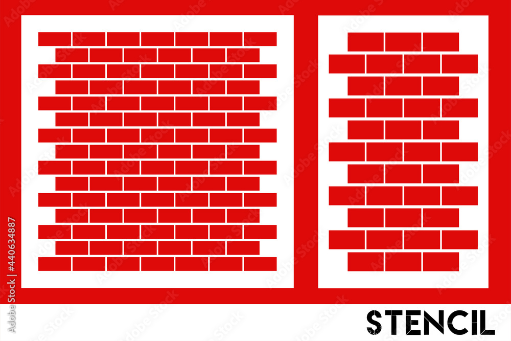 Stencil. Bricks template for laser cutting, paper cut and printing ...