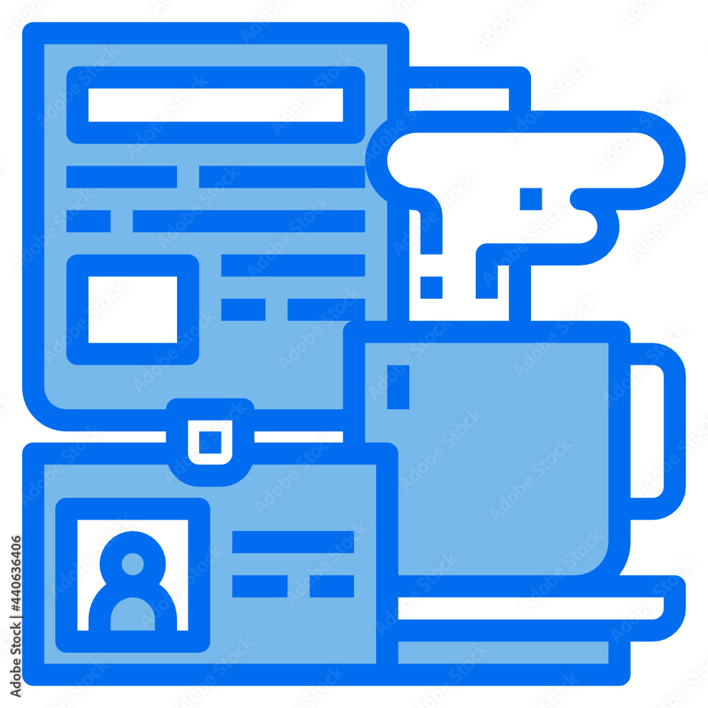 newspaper blue line icon newspaper blue line icon