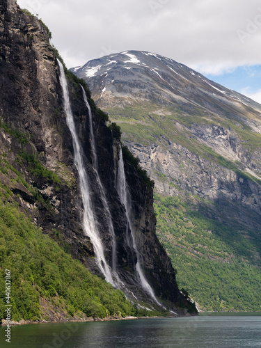 The Seven Sisters Waterfall in Norway's Geiranger Fjord.