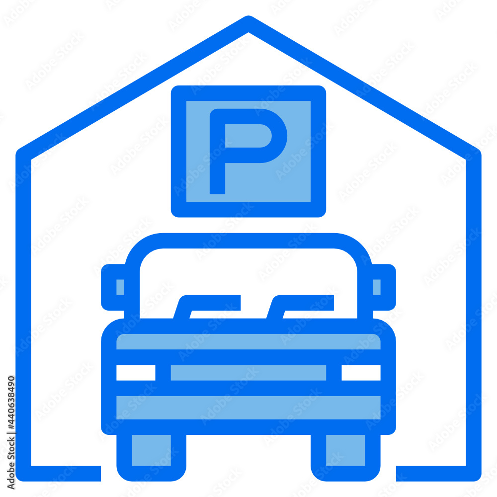 car blue line icon