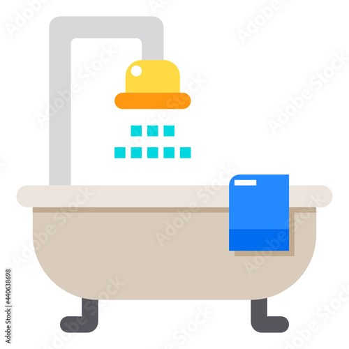 Bathtub flat icon