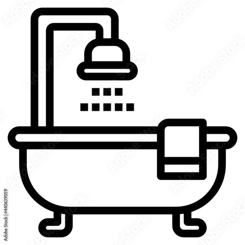 Bathtub line icon