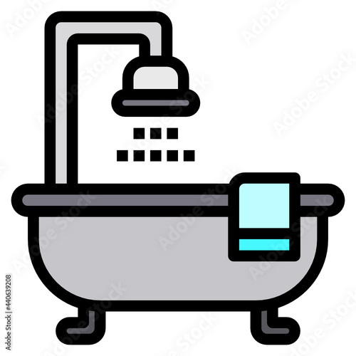 Bathtub line icon