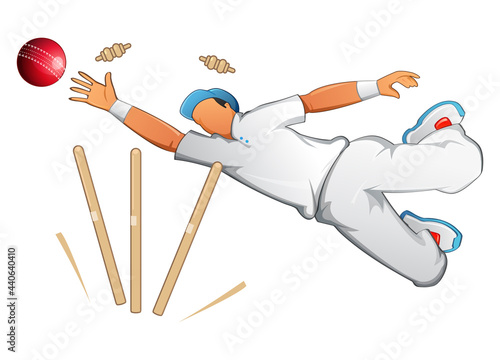 Cricket - Fielding Action - Illustration
