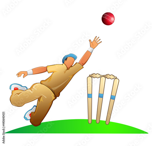 Cricket - Fielding Action - Illustration