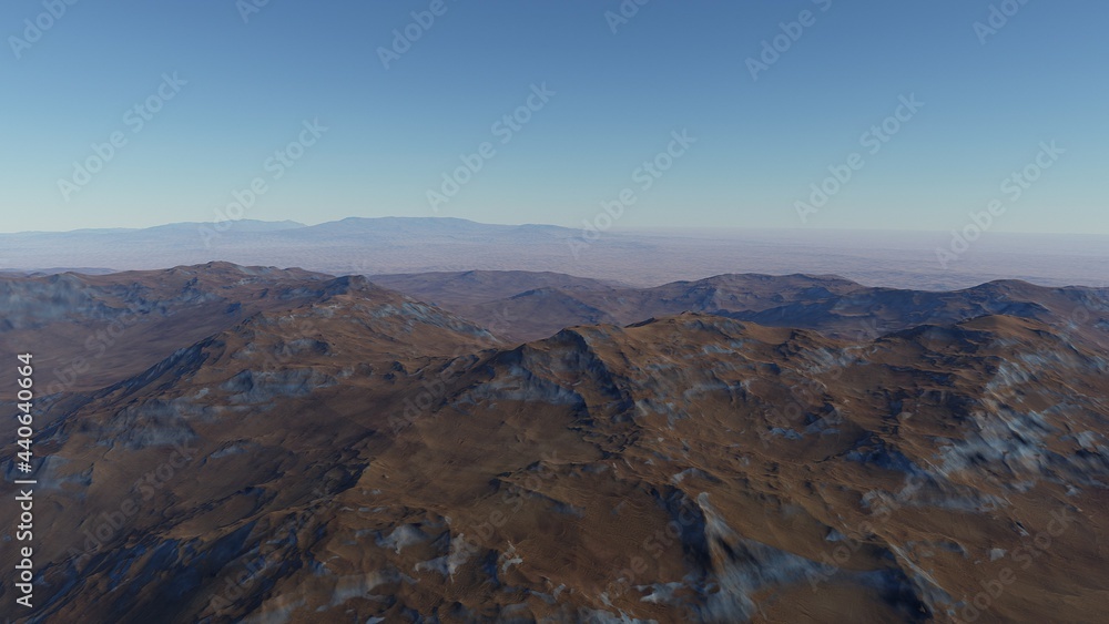 alien planet landscape, science fiction illustration, view from a beautiful planet, beautiful space background 3d render